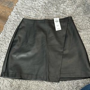 Abercrombie & Fitch Scarlett Vegan Leather Wrap Mini Skort